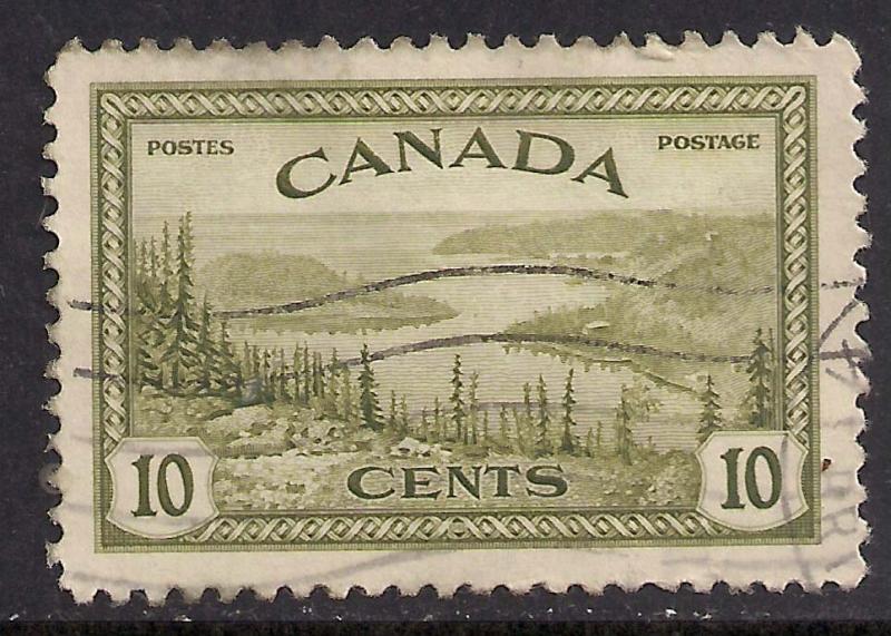 Canada 1946 - 47 KGV1 10ct Green Bear Lake used SG 402 ( D191 )