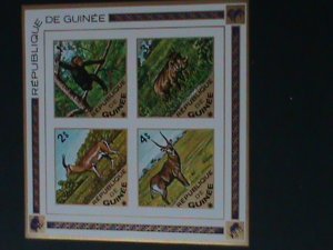 ​GUINEA-1975- SC#688a LOVELY WILD ANIMALS IMPER -MNH S/S VERY FINE LAST ONE