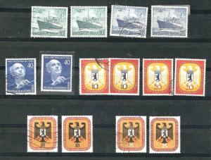 Germany Berlin 1955 Scott #9N99-9N100, #9N113-9N119,  Mint & Cancelled