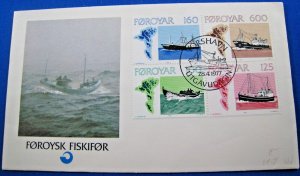 FAROE ISLANDS  -  1977  -  Faroe Fishing Vessels FDC    (ggc14)