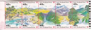 New Zealand 1992 MNH Scott #1125a Pane of 10 45c Panoramic view of NZ