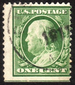 1910, US 1c, Franklin, Used, Sc 374