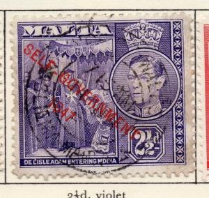 Malta 1948-53 Early Issue Fine Used 2.5d. Optd 026064 