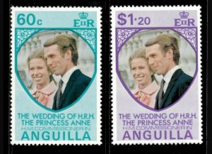 Anguilla 1973 - Princess Anne, Royal Wedding - Set of 2v - Scott 179-80 - MNH