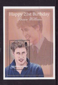 Solomon Is-Sc#963-unused NH sheet-Prince William -21st Birthday-2003-    -