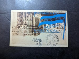 1929 Registered Argentina Airmail Postcard Cover Buenos Aires to NY USA