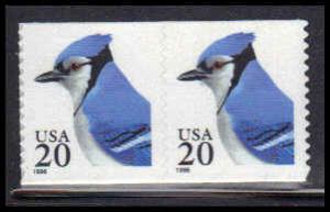 3053 20c Blue Jay Fine MNH Pair
