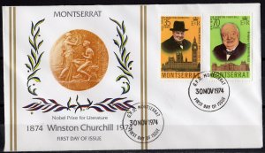 Montserrat 1974 Sc#312/313 SIR WINSTON CHURCHILL Set (2) LIMITED FDC