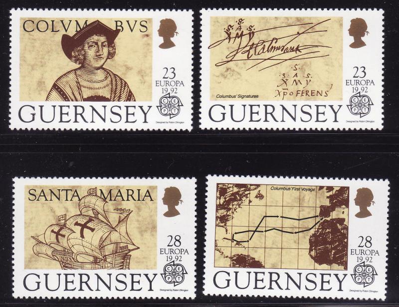 Guernsey #467-70 F-VF Mint NH ** Columbus