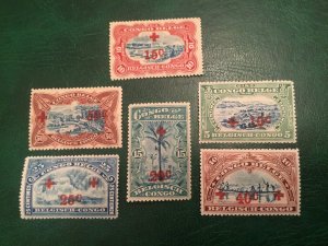 Belgium Congo B1-6 VF hinged