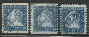 Sweden Scott #186-188 Stamp - Used Set