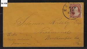 US 1861 CIVIL WAR COVER DATED MAY 16 1861 JUST 1 MONTH AFTER THE START OF THE WA