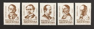 Argentina 1965 #774-8, Portraits, MNH.