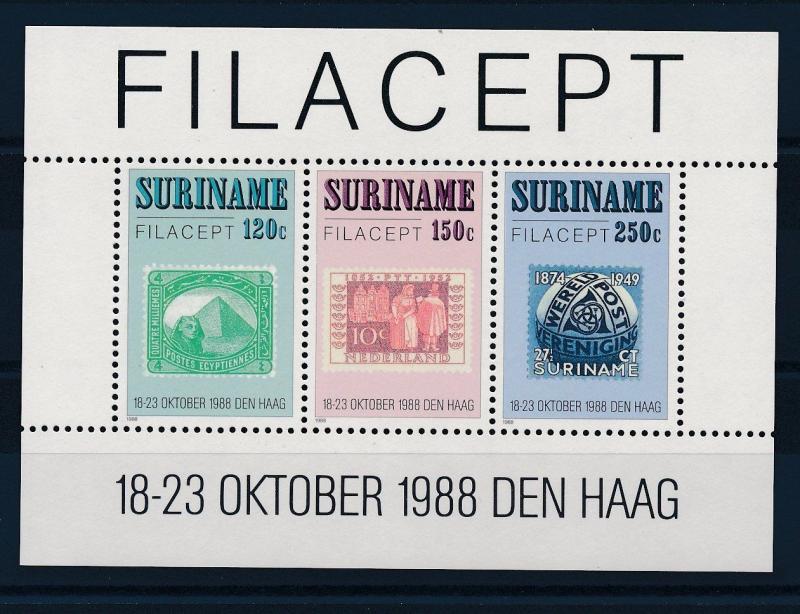 [SU601] Suriname Surinam 1988 Stamp Expo Stamps on stamps Souvenir Sheet MNH