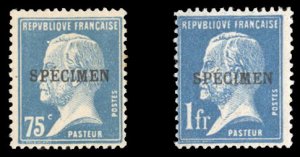 France, Specimens YT177/179 Cat€75, 75c and 1fr Pasteur, hinged, 75c with f...