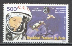 Wb055 1981 Benin Space Yuri Gagarin First Man In Space 1St Mnh