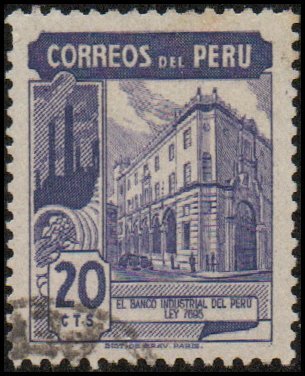 Peru 439 - Used - 20c Industrial Bank of Peru (1951)
