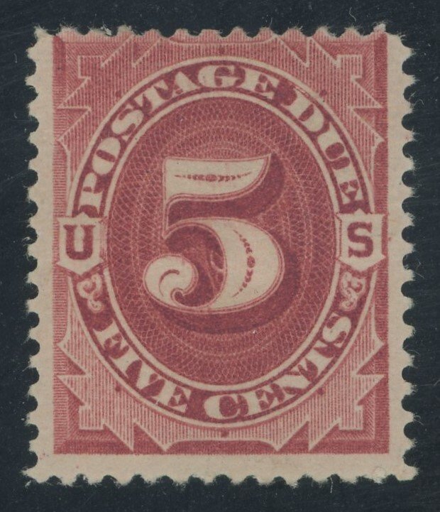 USA J25 - 5 cent dark claret Postage Due - Fine Mint OG hinged Cat $100.00