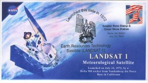 22-144, 2022 , Reno Stamp Show, Pictorial Postmark, Event Cover, Landsat 1,