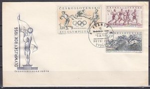 Czechoslovakia, Scott cat. 763-765. Olympics, Horse race. First day cover. ^