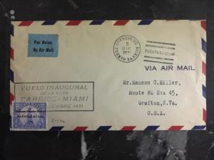 1931 Puerto Barrios Guatemala first flight  cover FFC To Miami Fl USA