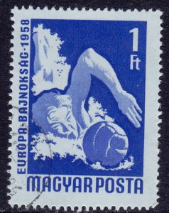 Hungary - 1958 - Scott #1207 - used - Sport Water Polo