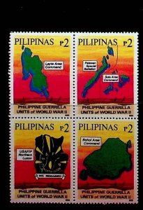 PHILIPPINES Sc 2278 NH STRIP OF 4 OF 1993 - MAPS