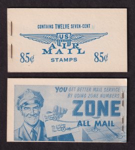 1958 Airmail BKC6 Jet 7c blue (2 Sc C51a panes) MNH booklet BC11C