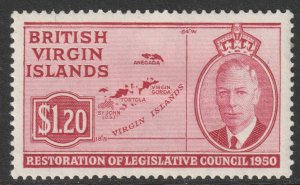 Virgin Islands BVI Scott 101 - SG135, 1951 Restoration $1.20 MH*