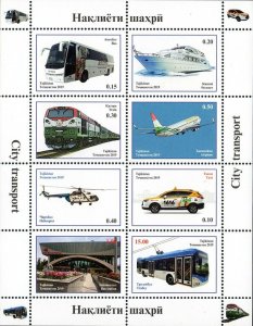 TADZHIKISTAN - 2019 - Transport - Perf 8v Sheet - MNH