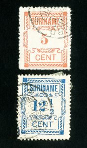 Suriname Stamps # 11-12 Used Scott Value $19.75