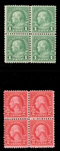 MOMEN: US STAMPS #578-579 BLOCKS OF 4 MINT OG NH LOT #82549