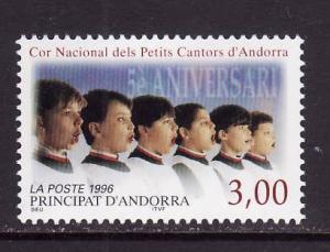 French Andorra-Sc#472-unused NH set-Children's Choir-1996-