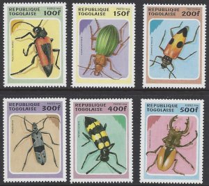 Togo #706-11 MNH set,  various insects, issued 1996