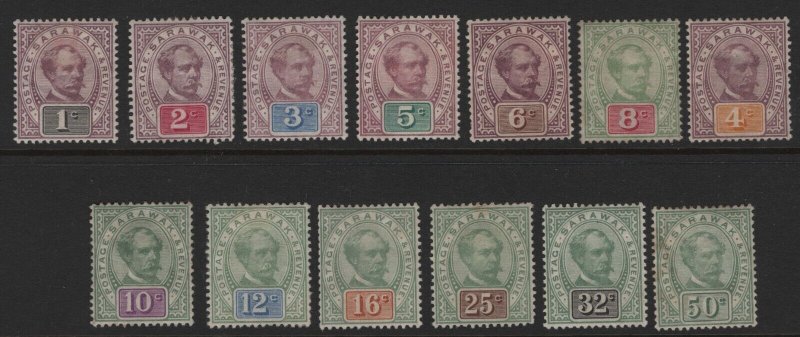 Sarawak Scott # 8 - 20 F-VF mint OG hinged nice color scv $ 558 ! see pic !