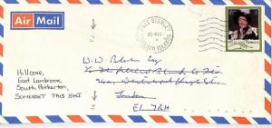 FALKLAND ISLANDS Commercial Air Mail Cover FARMING Machine Sorted 1986 SS218