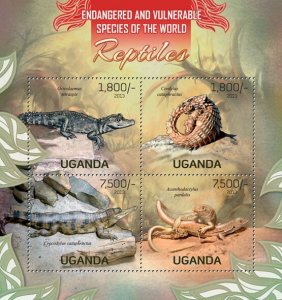 UGANDA - 2013 - Reptiles - Perf 4v Sheet - Mint Never Hinged