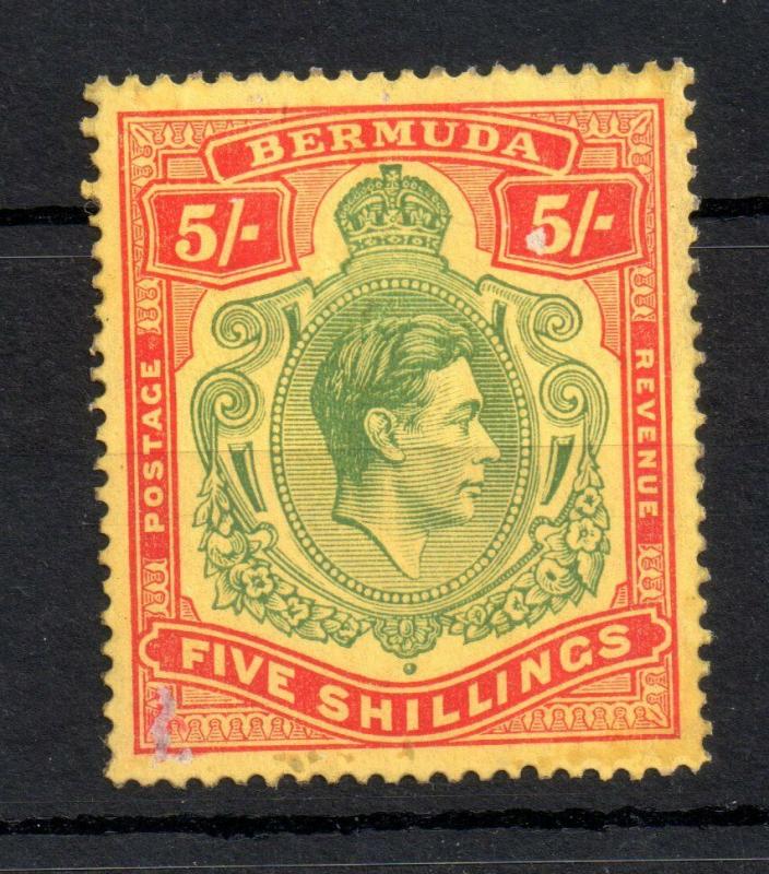 Bermuda KGVI 5/- SG118 'Key Plate' P14 mint CV £150 VLHM WS13470