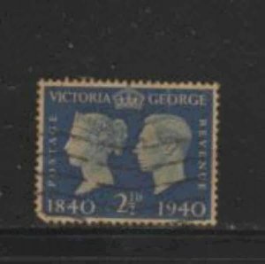 GREAT BRITAIN #256 1940 2 1/2p VICTORIA & GEORGE VI F-VF USED b