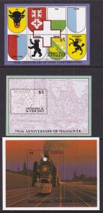 St Vincent Grenadines 815-817 Souvenir Sheets MNH VF