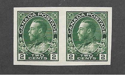 Canada  Scott #137 Imperf Pair VF+ Mint NH Scott CV $160.00