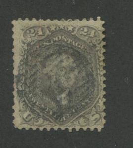 1862 US Stamp #70 24c Used F/VF Faint Grid Duplex Postal Cancel