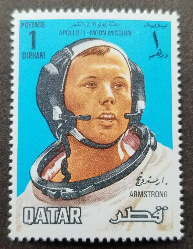 Qatar Manned Moon Landing Apollo 1969 Space Astronomy Neil Armstrong (stamp) MNH