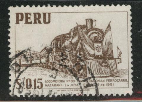 Peru Scott 486 Used 1951 Train locomotive