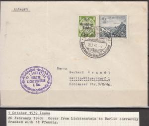 Germany - 20.2.1940 8rpf overprinted Danzig  on cover correctly franked (1712)