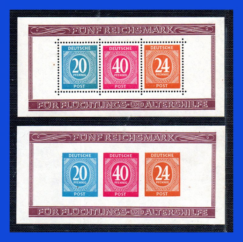 1946 - Alemania - Scott n HB 294 / 295 - Dentada + Sin dentar - MNH - AL- 034