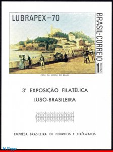 1179 BRAZIL 1970 LUBRAPEX 70, PHILATELIC EXHIBITION, PAINTING, ART, MI# B27, MNH