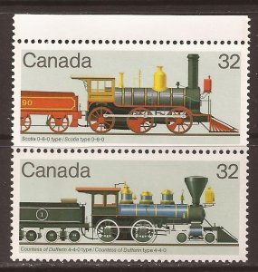 1984 Canada - Sc 1037a - MNH VF - pair - Locomotives