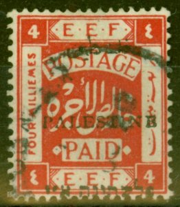 Palestine 1920 4m Scarlet SG19d PALESTINB (setting II) Error Fine Used