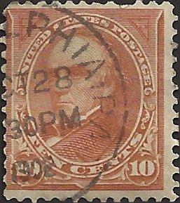 # 283a ORANGE BROWN USED DANIEL WEBSTER VERT. WMK. Cat $12.50